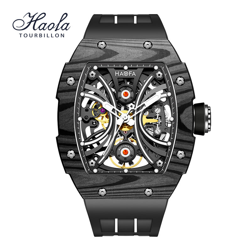 Haofa Men Skeleton Automatic watch NTPT Carbon Fiber Bezel Super luminous 80 hours power 1909