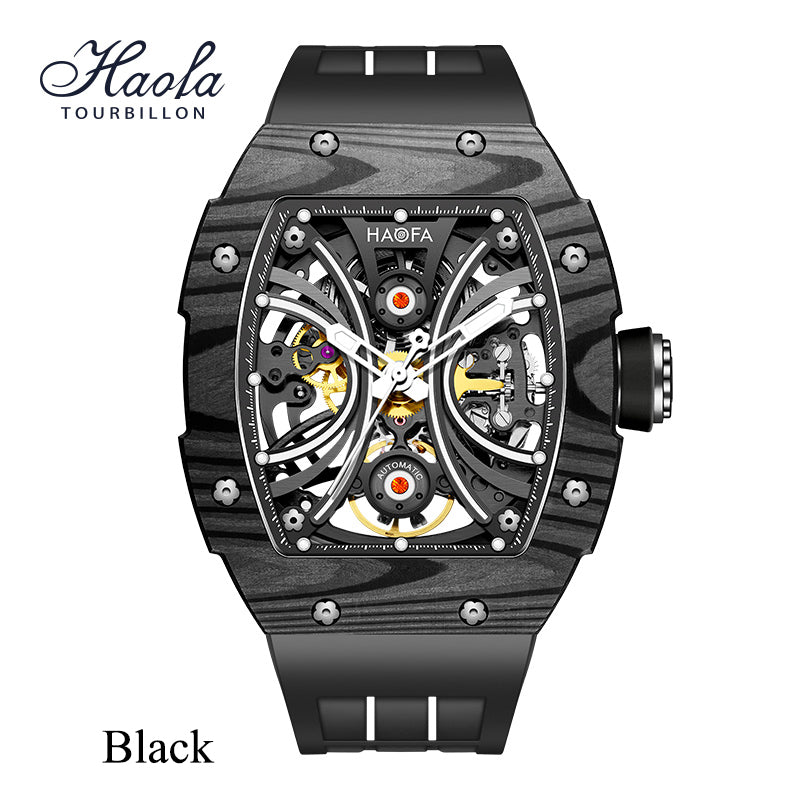 Haofa Men Skeleton Automatic watch NTPT Carbon Fiber Bezel Super luminous 80 hours power 1909