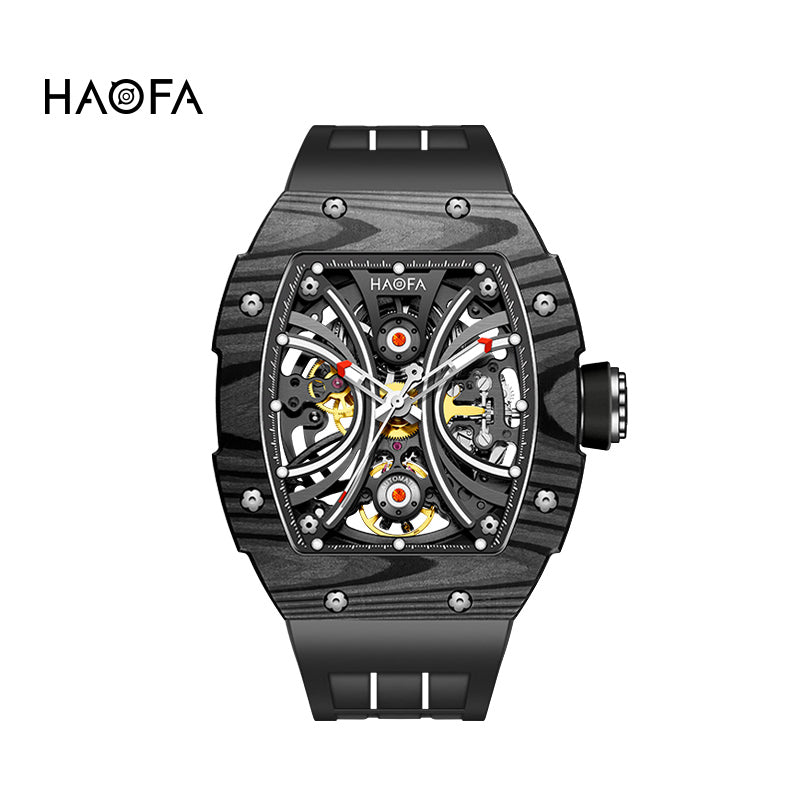 Haofa Men Skeleton Automatic watch NTPT Carbon Fiber Bezel Super
