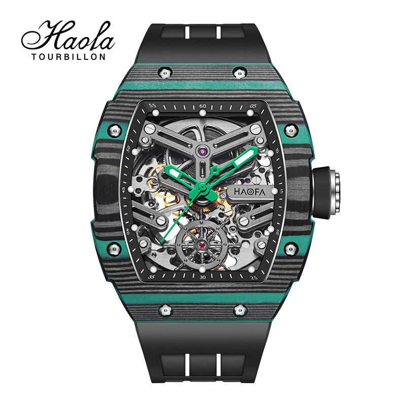 HAOFA 1982 Navigator Skeleton Carbon Fiber Automatic Mechanical Watch