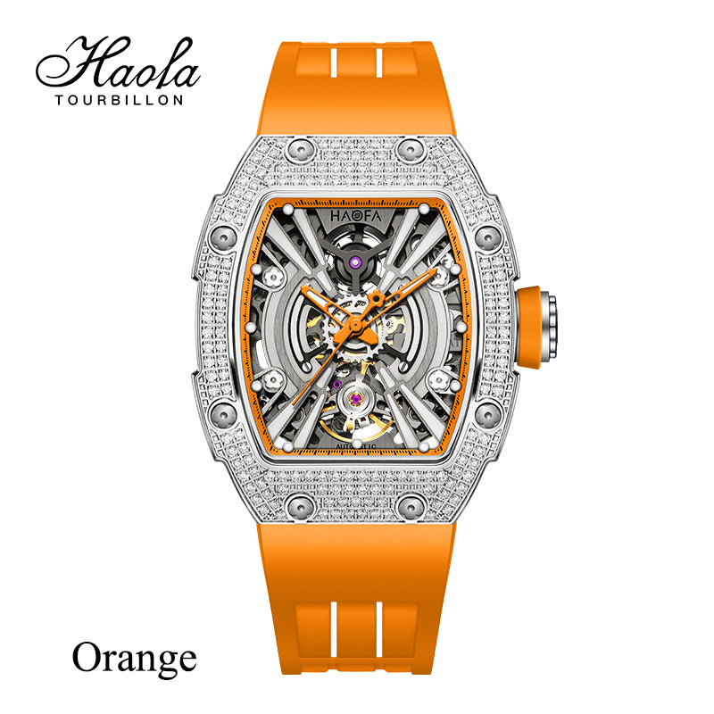 HAOFA Middle Size Automatic Movement watch Crystal bezel and side 60 hours power 50M Waterproof  1907L