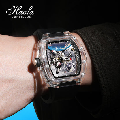 HAOFA Crystal Automatic 3D Spaceship Watch 2320