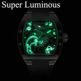 Haofa 2322 3D Crazy Shark Transparent Crystal Super Luminous Automatic Winding 60H Watch
