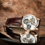 Haofa 005 Flying Double Tourbillon Pearl Dial Taurus 42H Manual Wind Watch