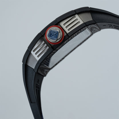 HAOFA Automatic Tourbillon Movement Free-sprung Balance 1901-1 Double Spring carbon fiber bezel Titanium magnesium