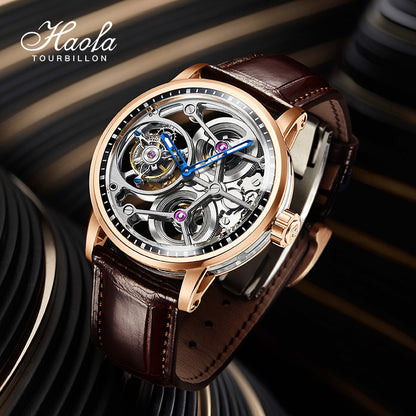 HAOFA Sapphire Middle Case Double Barrel Tourbillon Watch 1945