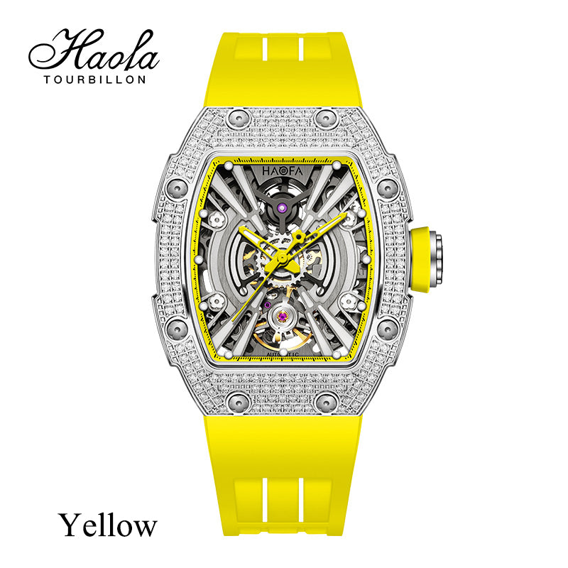 HAOFA Middle Size Automatic Movement watch Crystal bezel and side 60 hours power 50M Waterproof  1907L