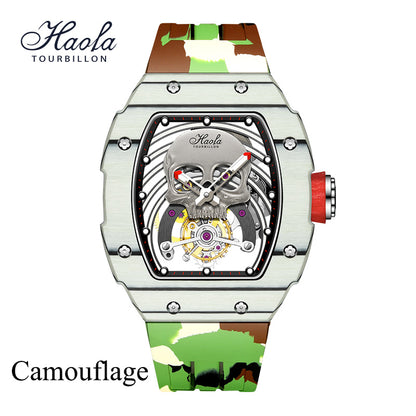 Haofa Skeleton Tourbillon Watches Carbon Fiber Bezel 1903-G