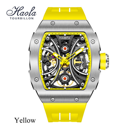 Haofa 1909A Stainless Steel Case Skeleton Automatic Watch Super Luminous 80 hours power