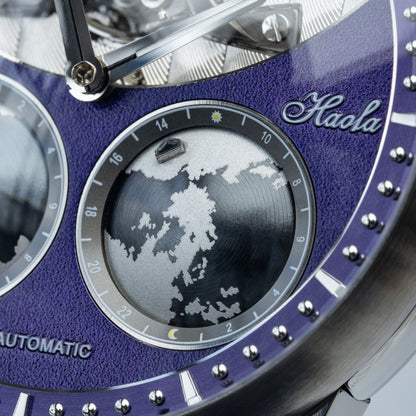 Haofa 2318 Model 3D Earth Rotating Mineral High-domed Crystal Watches