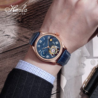 Haofa 8002 72H Sun And Moon Flying Tourbillon Automatic Watch