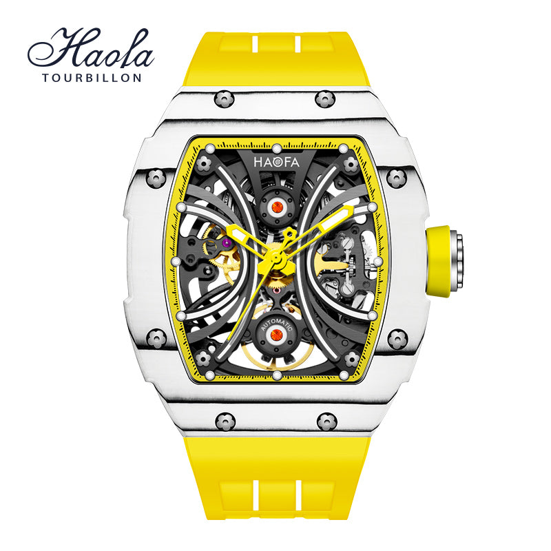 Haofa Men Skeleton Automatic watch NTPT Carbon Fiber Bezel Super luminous 80 hours power 1909