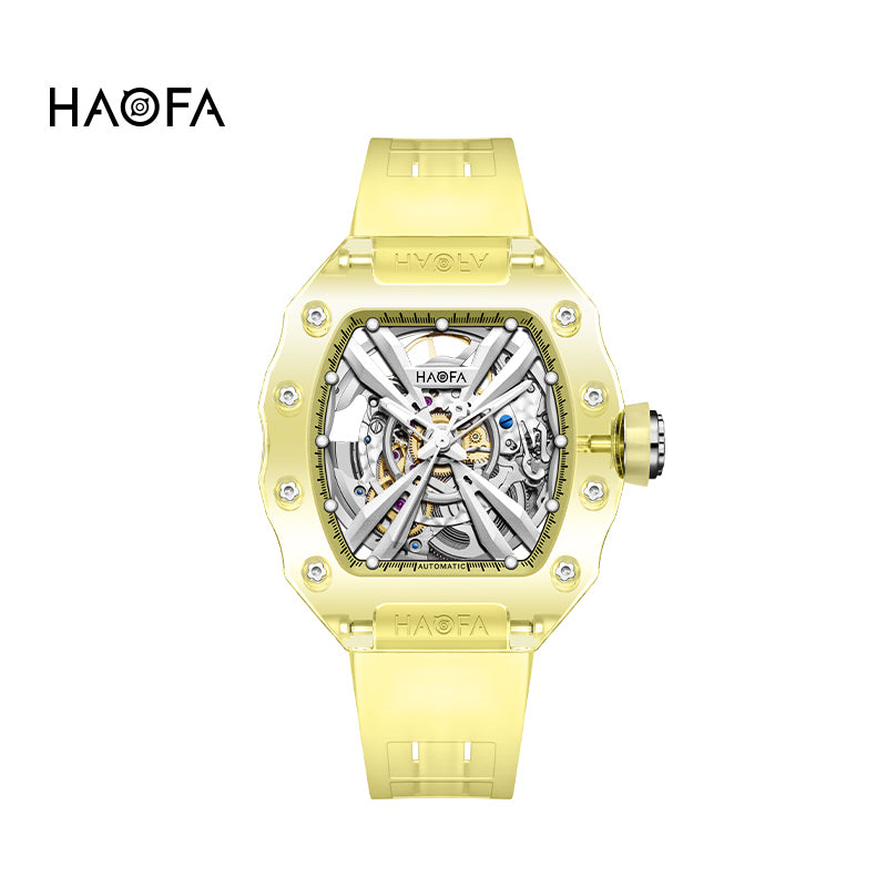 HAOFA Middle Size ultra thin K9 Crystal Automatic Watch