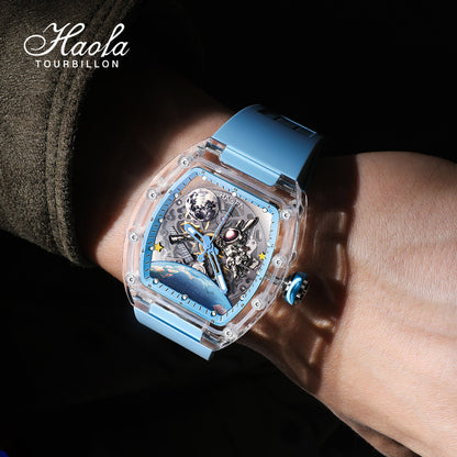 HAOFA Crystal Automatic 3D Spaceship Watch 2320