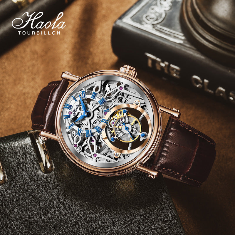 Haofa 1602 Flying Tourbillon CNC ENGRAVING Dial Skeleton Watch