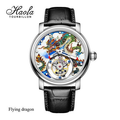 Reserve(30 days)--HAOFA Enamel (Cloisonne) Carp Tourbillon 2218