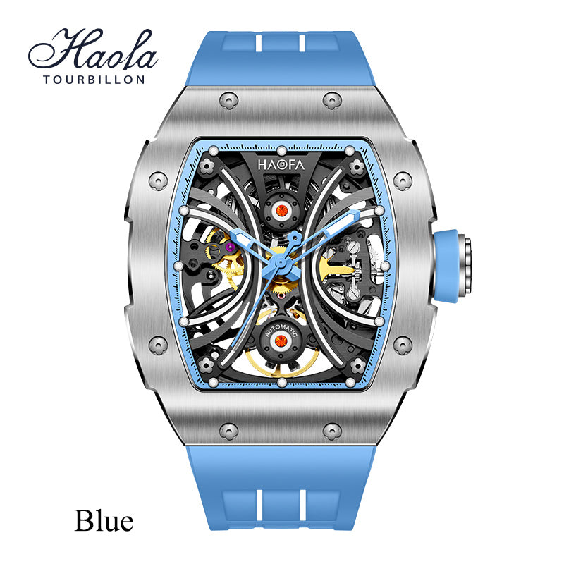 Haofa 1909A Stainless Steel Case Skeleton Automatic Watch Super Luminous 80 hours power