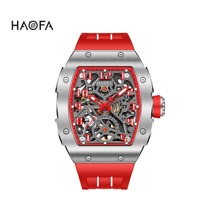 HAOFA 1923A Big Number Maze Skeleton Stainless Steel Automatic Watch