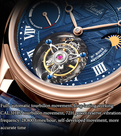 Haofa 8002 72H Sun And Moon Flying Tourbillon Automatic Watch