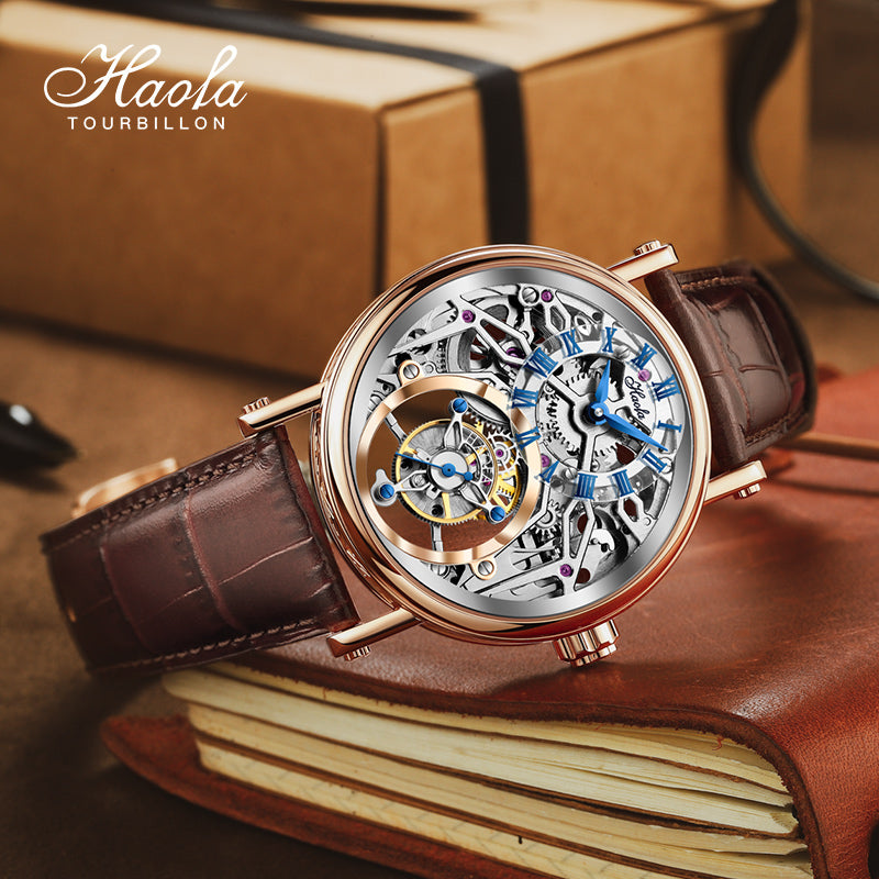 Haofa 1602 Flying Tourbillon CNC ENGRAVING Dial Skeleton Watch