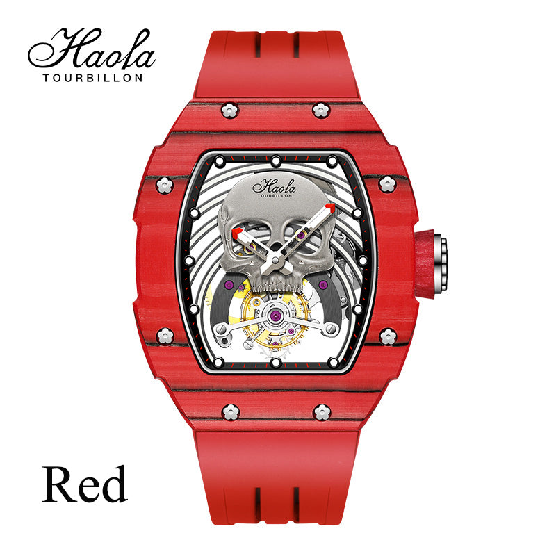 Haofa Skeleton Tourbillon Watches Carbon Fiber Bezel 1903-G