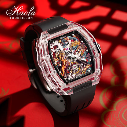 Haofa Crystal 2323 3D Dragon and Horse 60H Automatic Watch