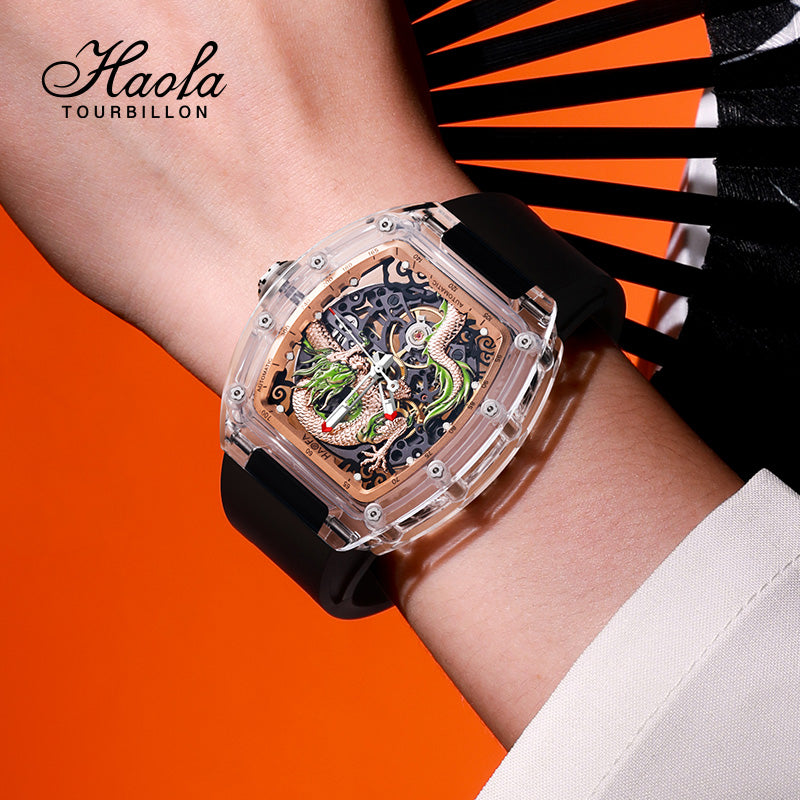 HAOFA 3D Dragon Crystal Automatic Watch 2321