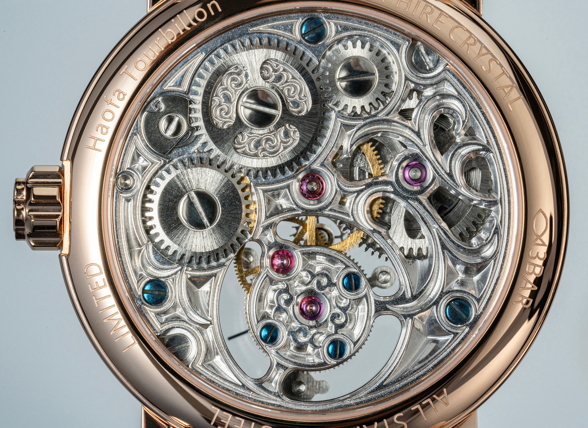 Haofa 1601 Skeleton GMT CNC Engraving Tourbillon 28800 – HAOFA