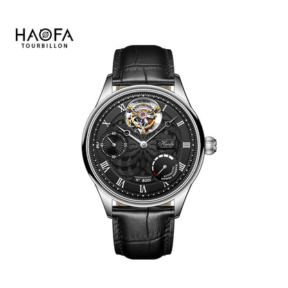 HAOFA 12'clock Power Reserve Display Automatic Tourbillon Watch 8001