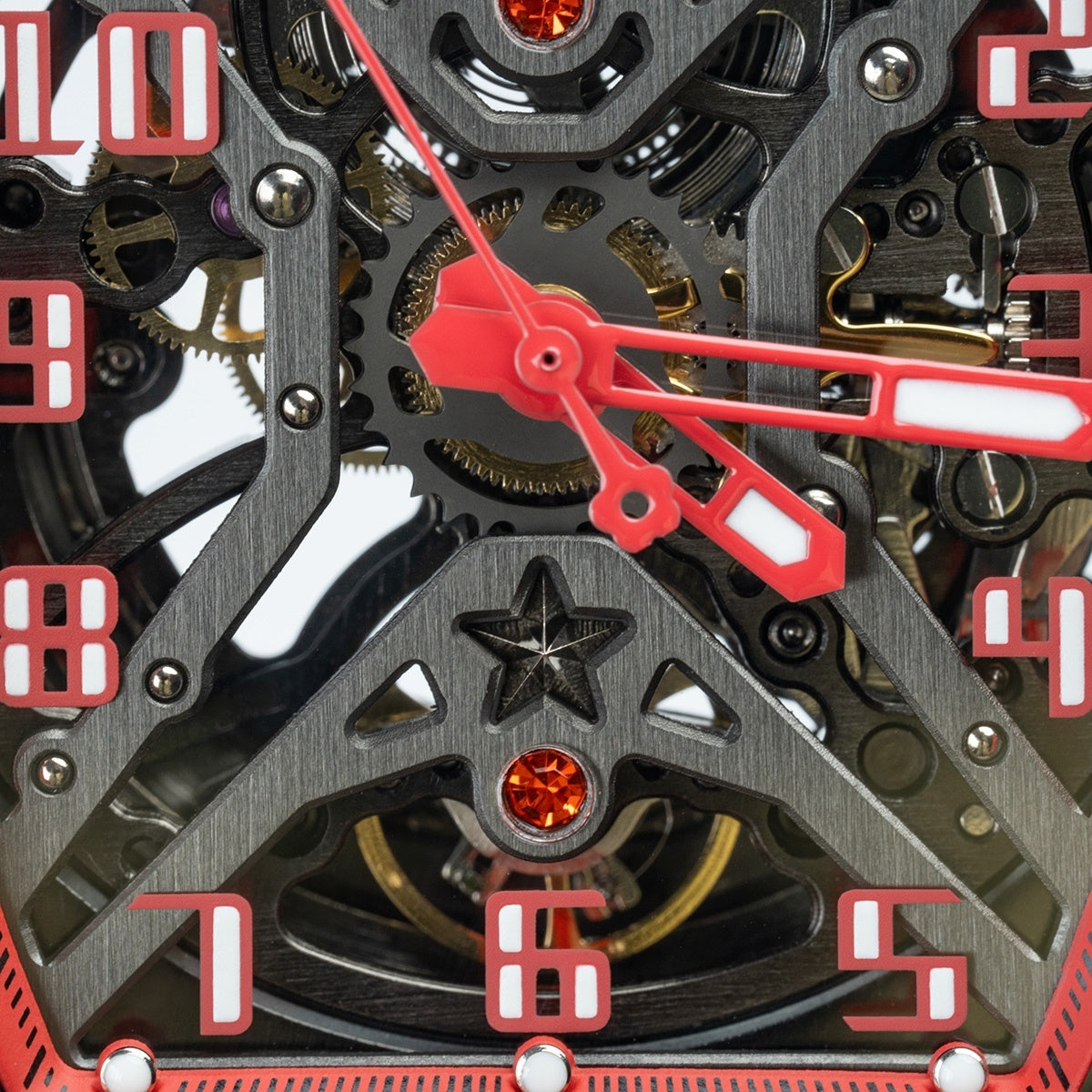 Haofa 1975 Colorful Carbon Fiber Case Automatic Movement 80H Power Reserve Skeleton Sapphire Crystal Wrist Watch