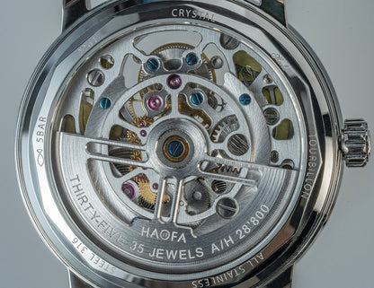 【Pre-sale】Haofa 2261 Karat Gold Cloisonne Enamelled Zircon Bezel Flying Tourbillon Watch