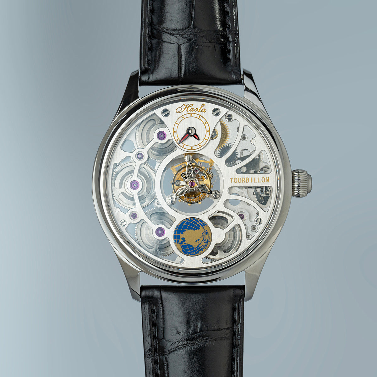 Haofa 1037 Center Tourbillon Watch Four Spring Drive Manual Tourbillon 120H Power Reserve Watches
