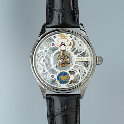 Haofa 1037 Center Tourbillon Watch Four Spring Drive Manual Tourbillon 120H Power Reserve Watches