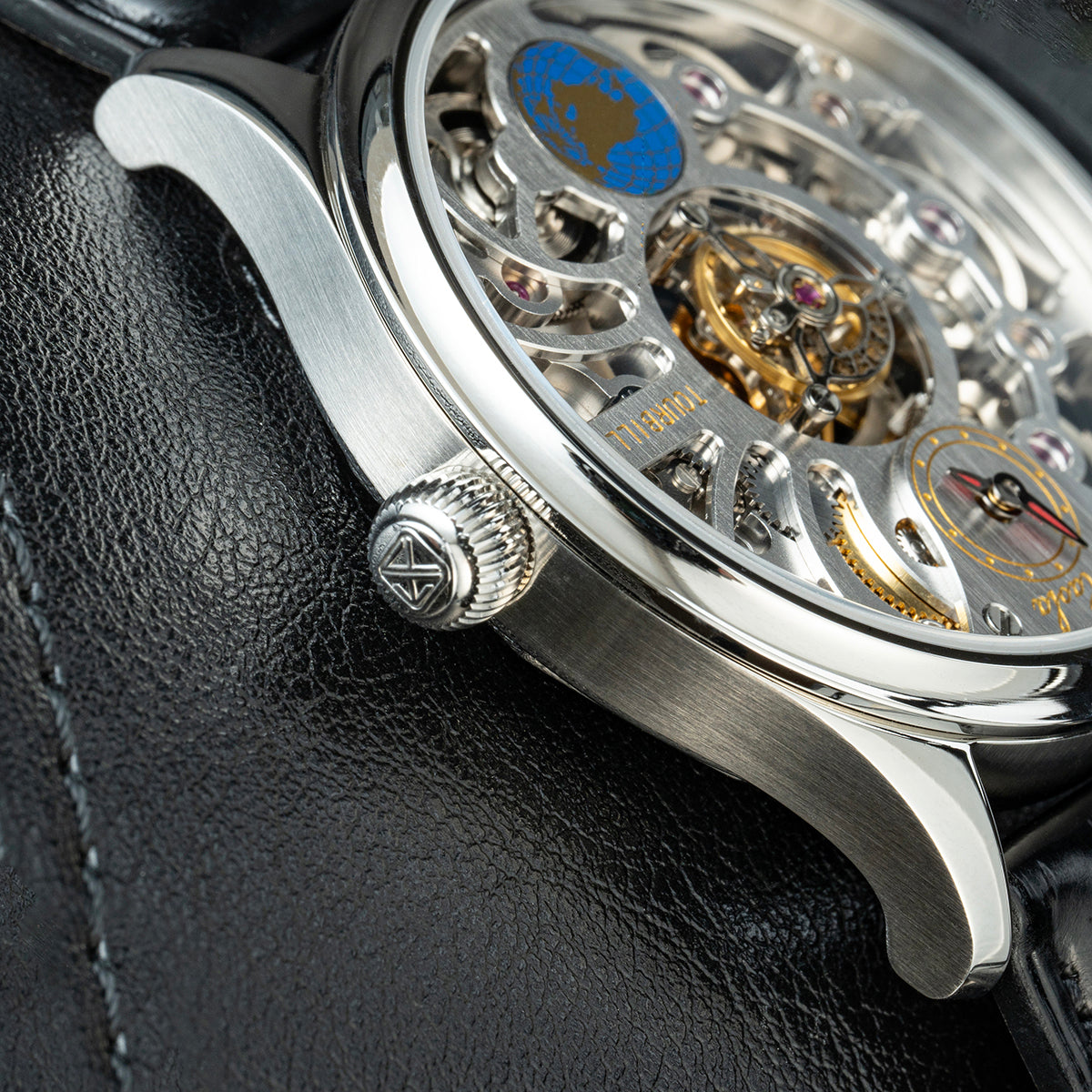 Haofa 1037 Center Tourbillon Watch Four Spring Drive Manual Tourbillon 120H Power Reserve Watches