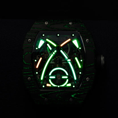 HAOFA Color Luminous Dial Carbon Fiber Automatic Watch 1970