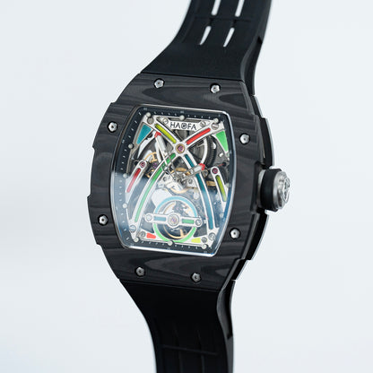 HAOFA Color Luminous Dial Carbon Fiber Automatic Watch 1970