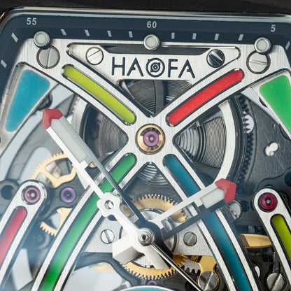 HAOFA Color Luminous Dial Carbon Fiber Automatic Watch 1970