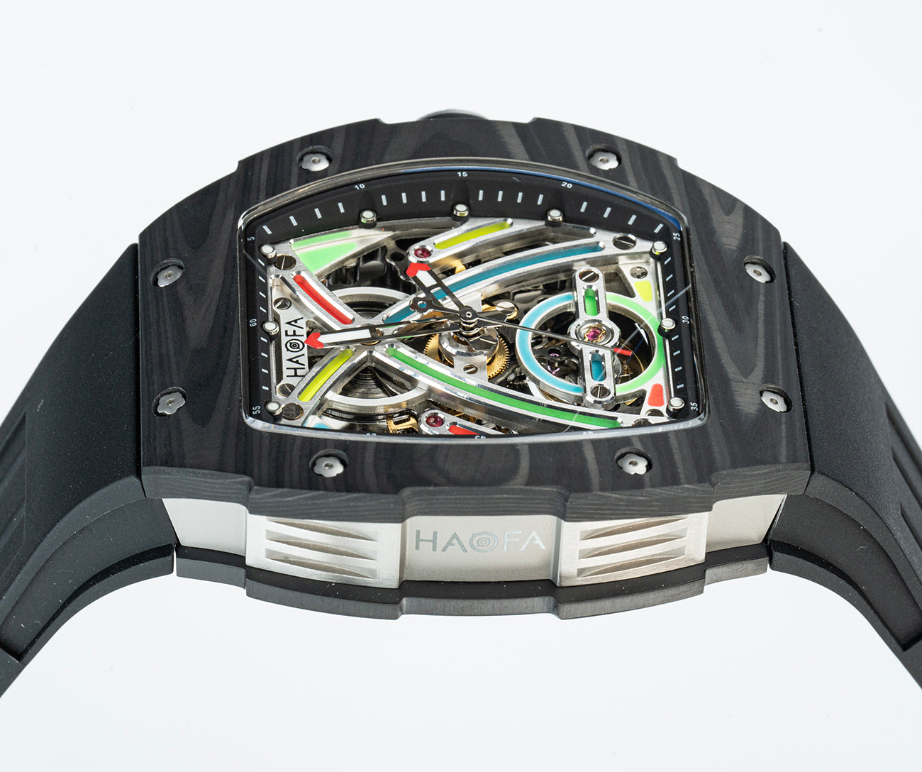 HAOFA Color Luminous Dial Carbon Fiber Automatic Watch 1970