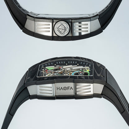 HAOFA Color Luminous Dial Carbon Fiber Automatic Watch 1970
