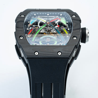 HAOFA Color Luminous Dial Carbon Fiber Automatic Watch 1970