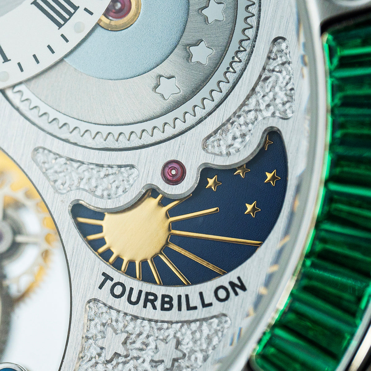 Haofa Crystal Case Skeleton Tourbillon GMT Watch 2101