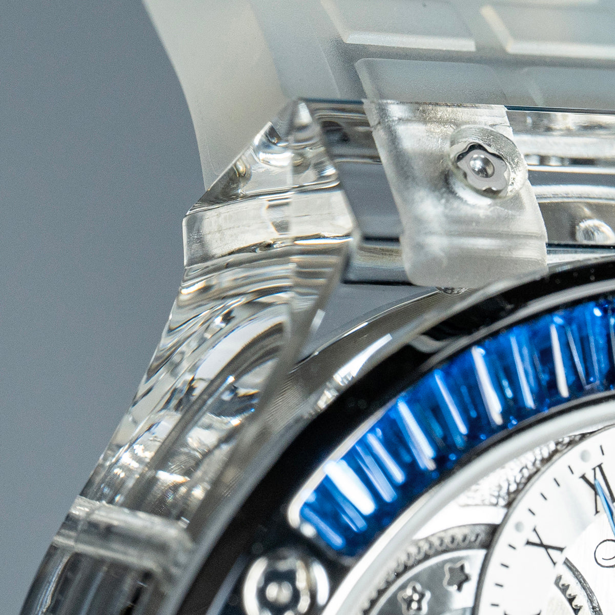 Haofa Crystal Case Skeleton Tourbillon GMT Watch 2101