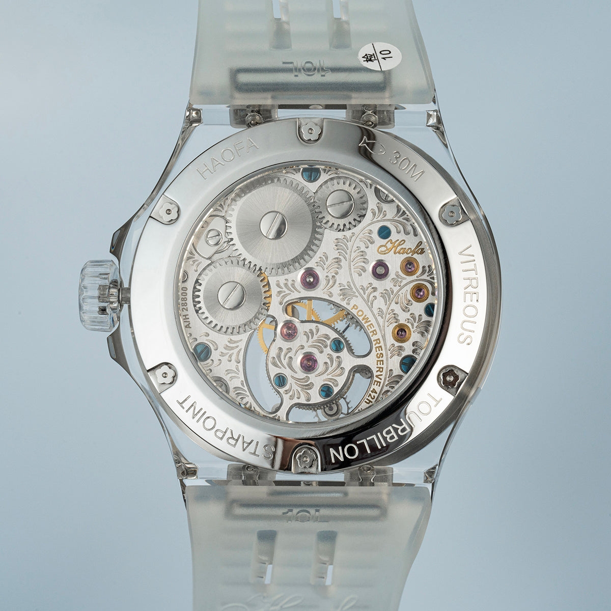 Haofa Crystal Case Skeleton Tourbillon GMT Watch 2101