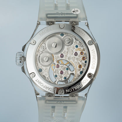 Haofa Crystal Case Skeleton Tourbillon GMT Watch 2101