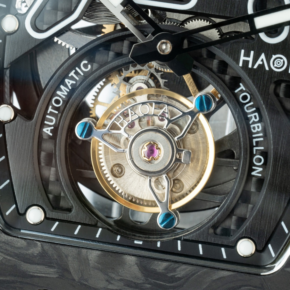 HAOFA 2311 Model Limited 500 Pcs All Carbon Fiber Automatic Tourbillon Watch Double-Spring 72 Hour power
