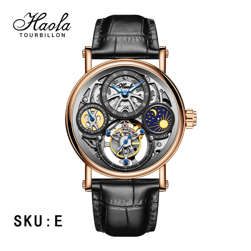 Haofa 1601 Skeleton GMT CNC Engraving Tourbillon 28800