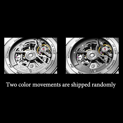 ساعة HAOFA Sport أوتوماتيكية مقاومة للماء بإطار سيراميك شفاف وحركة هيكلية 