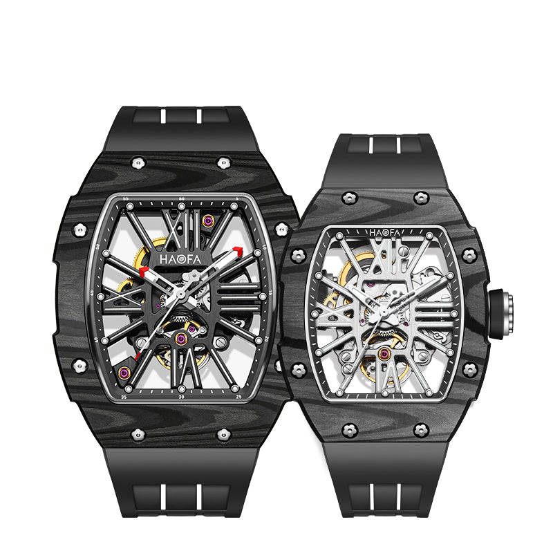 Haofa 1995 Middle Size Double Carbon Fiber Case Roman Dial Automatic Watch