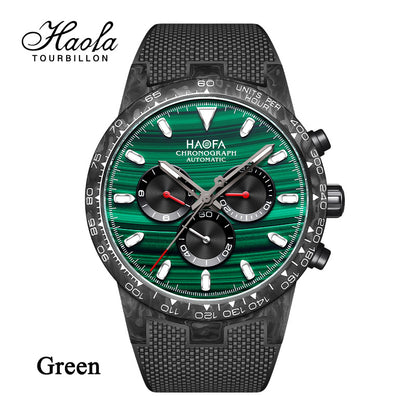 HAOFA Chronograph Movement Full Carbon Fiber Automatic Screw-in crown Watch  2366