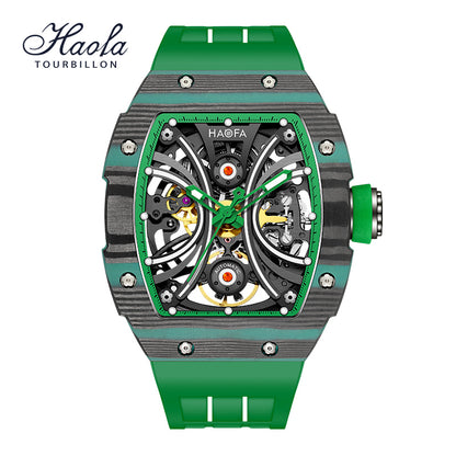 Haofa Men Skeleton Automatic watch NTPT Carbon Fiber Bezel Super luminous 80 hours power 1909